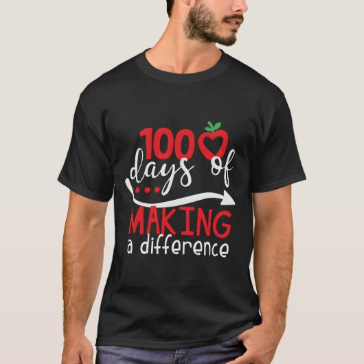 T-shirt 100 jours pour faire une différence à l'école (Devant)