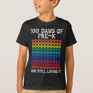 T-shirt 100 Jours Pre-K Loving It Hearts 100e Jour De L'Éc