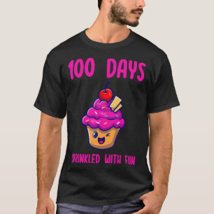 T-shirt 100 Jours Saupoudrés De Cupcake D'École Amusante
