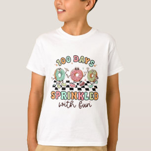 T-shirt 100 Jours Saupoudrés De Donuts Amusants Joyeux 100