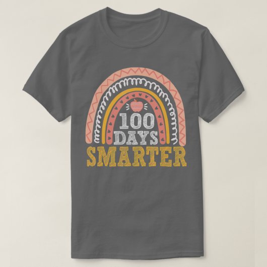 T-shirt 100 Jours Smarter 100e Jour De L'École Arc-en-ciel (Design devant)