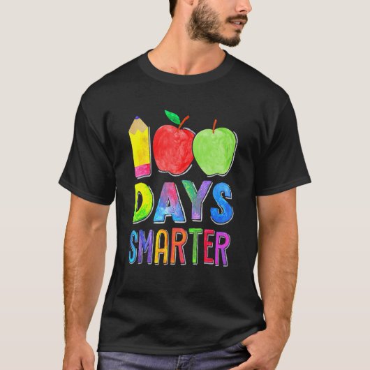 T-shirt 100 Jours Smarter 100e Jour de l'école Enseignante (Devant)