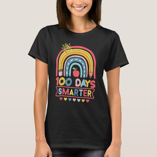 T-shirt 100 Jours Smarter 100e Jour de l'école Enseignante (Devant)