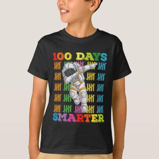T-shirt 100 Jours Smarter Astronaut 100e Jour De L'École (Devant)