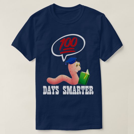 T-shirt 100 Jours Smarter Book Worm (Design devant)
