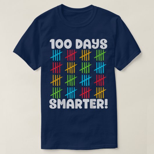 T-shirt 100 Jours Smarter Cute 100 Jours D'Étudiant B (Design devant)