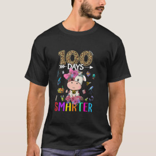 T-shirt 100 Jours Smarter Cute Cow Girl Joyeux 100ème Jour