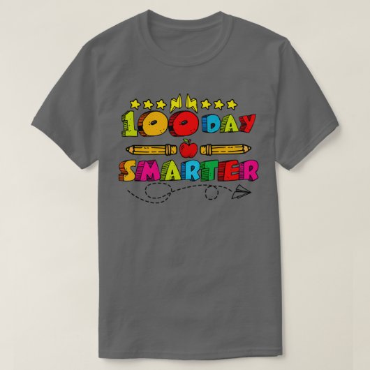 T-shirt 100 Jours Smarter Joyeux 100E Jour D'Étudiant (Design devant)