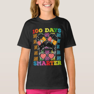 T-shirt 100 Jours Smarter Messy Bun 100e Jour De L'École