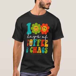 T-shirt 100 Jours super De Café & Chaos Enseignant 100 Jou