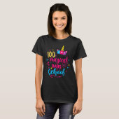T-shirt 100 Magical Days 100th Day Of School Girl Unicorn (Devant entier)