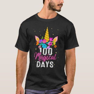 T-shirt 100 Magical Days 100th Day Of School Girl Unicorn