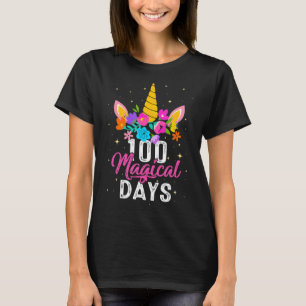 T-shirt 100 Magical Days 100th Day Of School Girl Unicorn