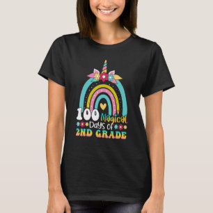 T-shirt 100 Magical Days of 2nd Grade Unicorn Rainbow Kids