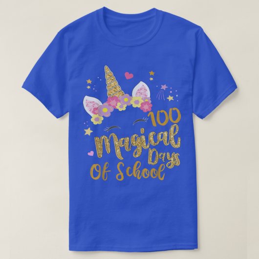 T-shirt 100 Magical Days of Kindergarten School Unicorn Gi (Design devant)