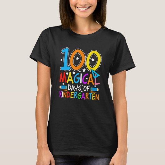T-shirt 100 Magical Days Of Kindergarten  Student Teacher  (Devant)