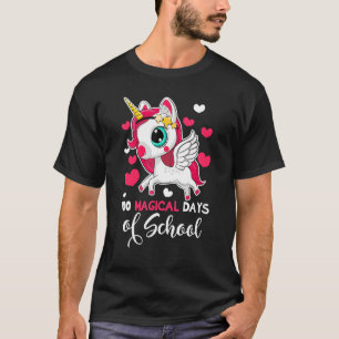 T-shirt 100 Magical Days Of School Unicorn Girl valentin