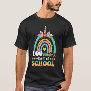 T-shirt 100 Magical Days of School Unicorn Rainbow Kids Bo