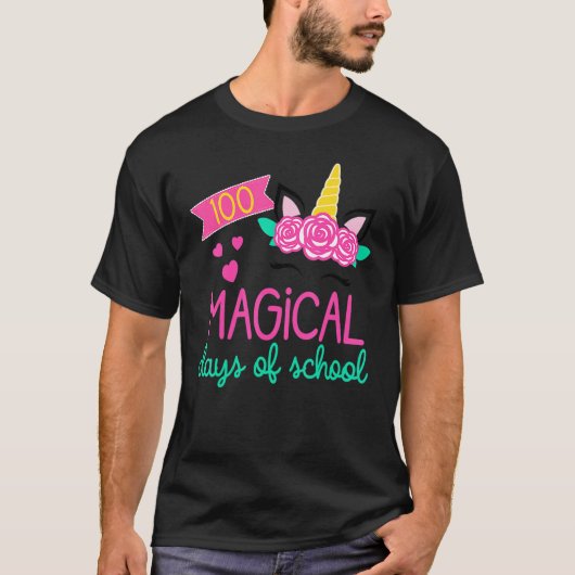 T-shirt 100 Magical Days of School Unicorn Teacher Student (Devant)