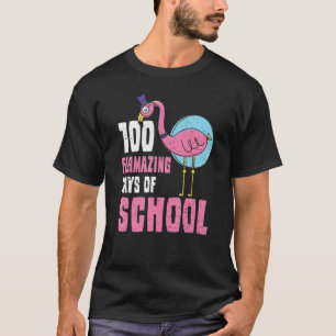 T-shirt 100 Mignons Flamazing Days Of School Flamant rose