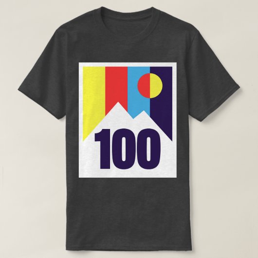 T-shirt 100 Miles Sunset Mountain (Design devant)