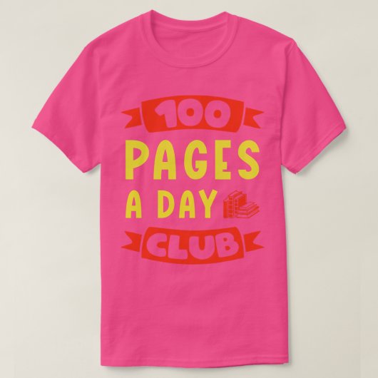 T-shirt 100 Pages Par Jour Club Avid Reader (Design devant)