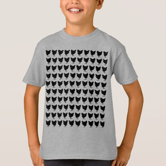 T-shirt 100 poulets - Noir (Devant)