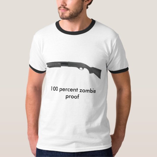 T-shirt 100 pour cent de preuve de zombi (Devant)