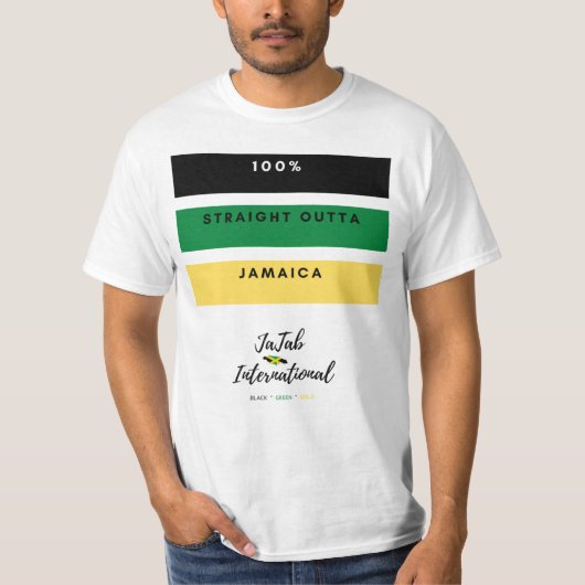 T-shirt 100% Straight Outta Jamaica (Devant)