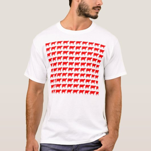 T-shirt 100 vaches - rouge (Devant)