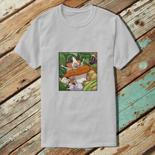 T-shirt 100% Veggie Joyeux Cochon De Guinée Avec Carotte