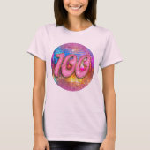 T-shirt 100e fête d'anniversaire Gold rose Parties scintil (Devant)
