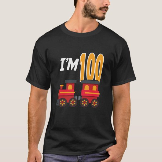 T-shirt 100e fête d'anniversaire Train Toy 100 ans Amusant (Devant)