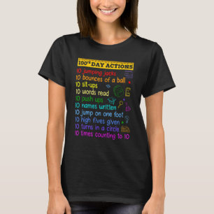 T-shirt 100e Jour Actions 100 Jours d'école Garçon filles