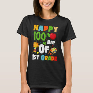 T-shirt 100e Jour De 1ère Année Enseignant Enfants Heureux