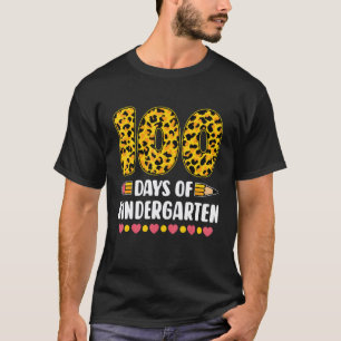 T-shirt 100e jour de la maternelle professeur léopard 100