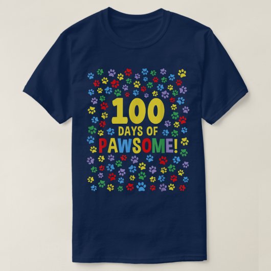 T-shirt 100e Jour De L'École 100 Jours De Chien Pawsome Ch (Design devant)