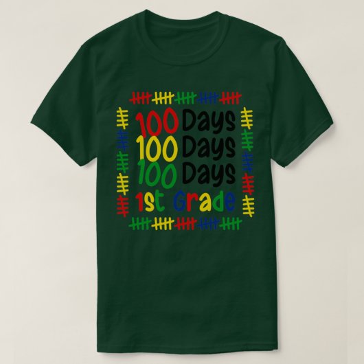 T-shirt 100e Jour De L'École 1ère Année Garçons Filles Étu (Design devant)