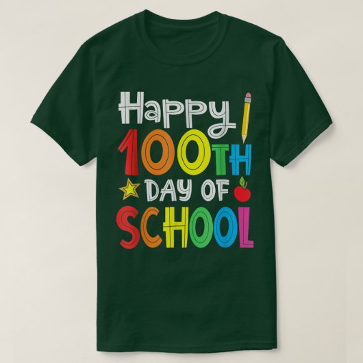 T-shirt 100e Jour de l'école Enseignants Enfants Joyeux en (Design devant)