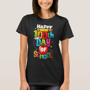 T-shirt 100E Jour De L'École Longue Sleeve Joyeux 100 Jour