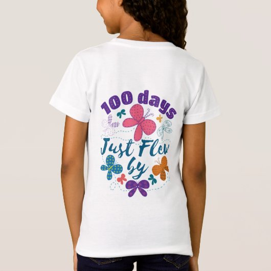 T-Shirt 100e Jour de l'école Papillon 100 jours volés par (Dos)
