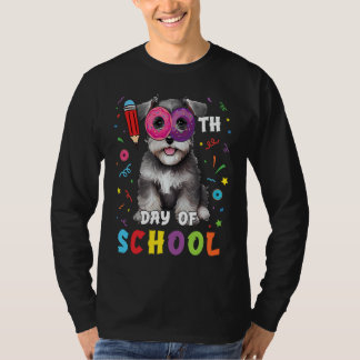 T-shirt 100E Jour De L'École Schnauzer Chien Donut 100 Jou