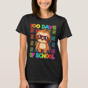 T-shirt 100e Jour de l'école Sloth Happy 100 Jours Smarter