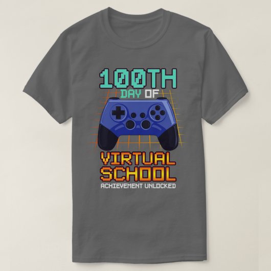 T-shirt 100e Jour de Virtual School Funny Learning Boys Ga (Design devant)
