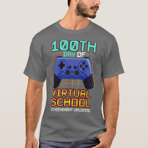 T-shirt 100e Jour de Virtual School Funny Learning Boys Ga