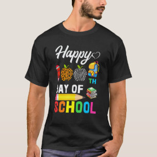 T-shirt 100e jour d'école Enseignant Élève Enfants Heureux