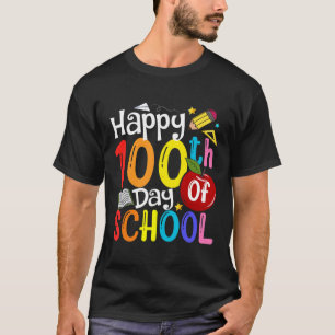 T-shirt 100e jour d'école enseignants élève heureux 100e j