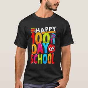 T-shirt 100e jour d'école enseignants enfants heureux 100