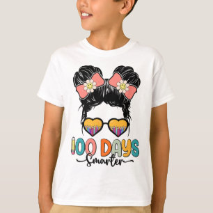 T-shirt 100e jour d'école Filles chignon désordonné 100 jo