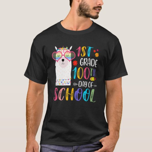 T-shirt 100e jour d'école pas de problème lama 100 jours d (Devant)